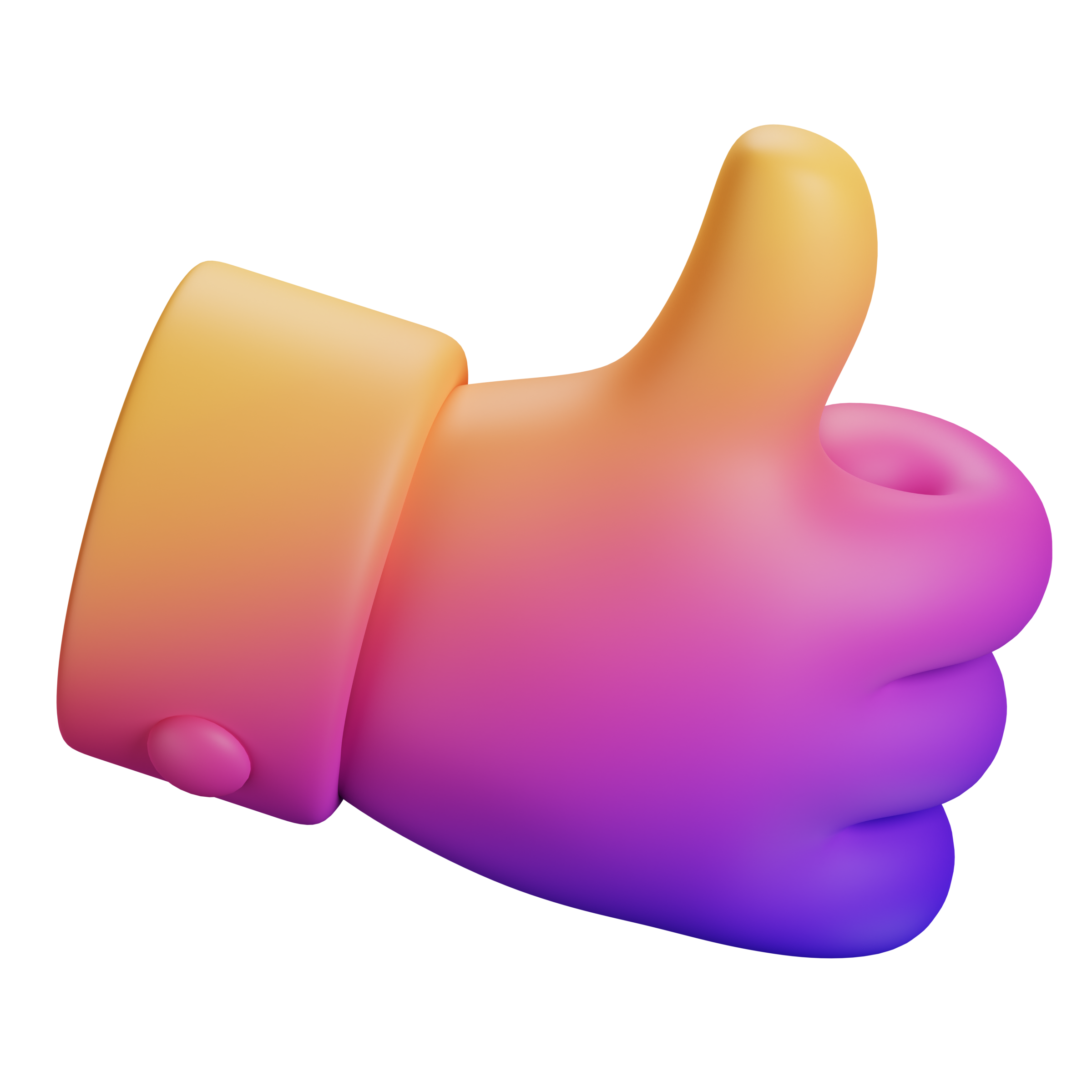  3d animated hand showing thumbs up